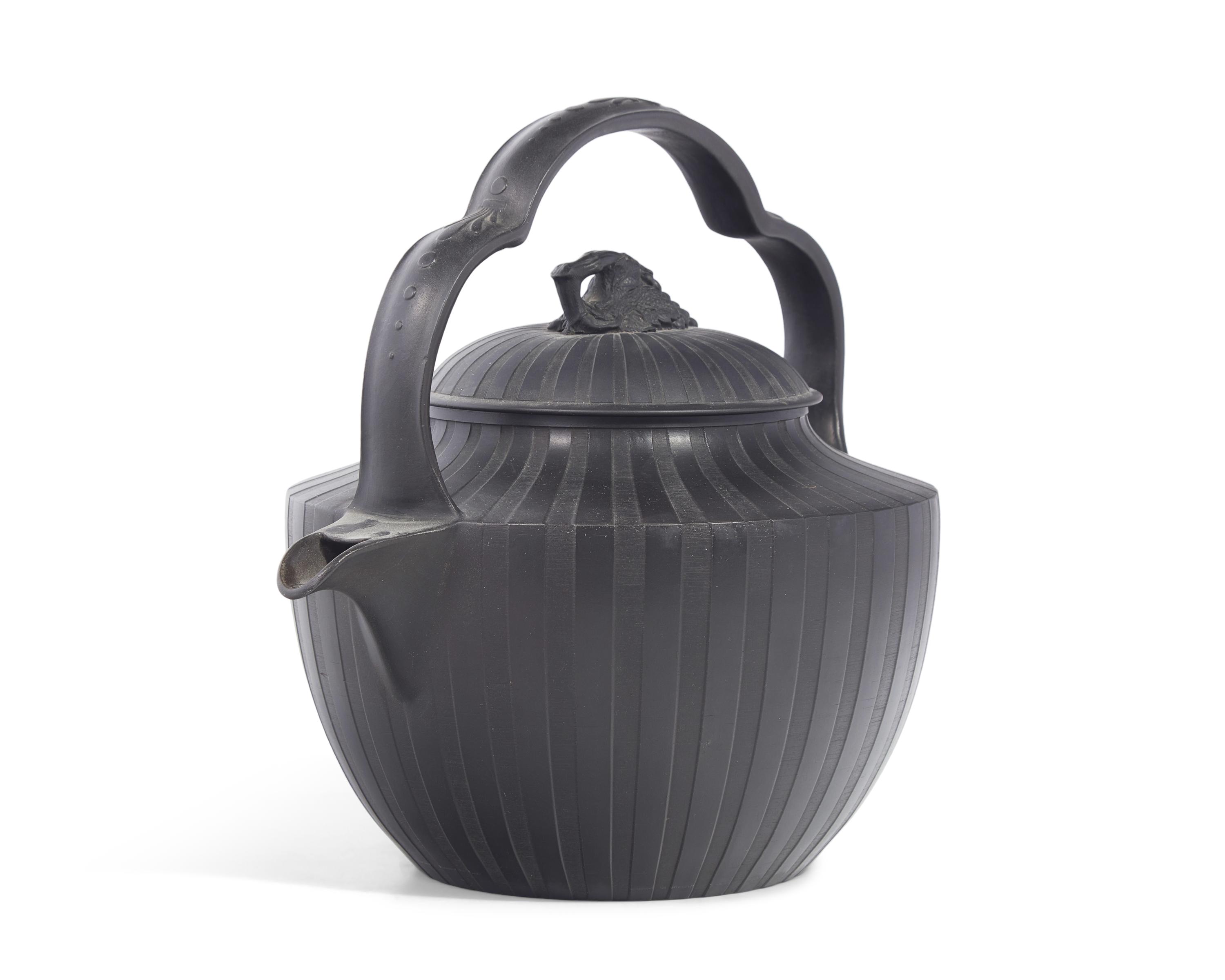 A Wedgwood Black Basalt Rum Kettle and Cover