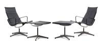 Charles and Ray Eames (American, 1907-1978; 1912-1988), HERMAN MILLER, c. 1958, a pair of Aluminum Group lounge chairs and ottomans