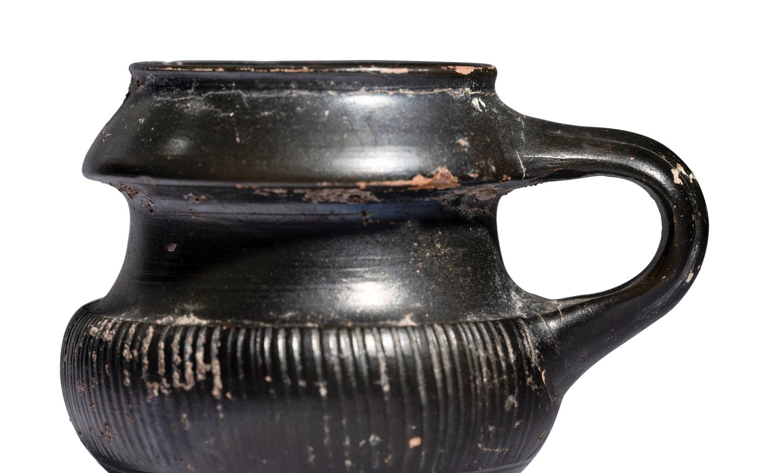 An Apulian Black-Glazed Oinochoe