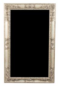 An Italian Carved Silver Gilt Framed Mirror 20TH CENTURY Height 58 3/4 x width 34 inches — 20TH CENTURY