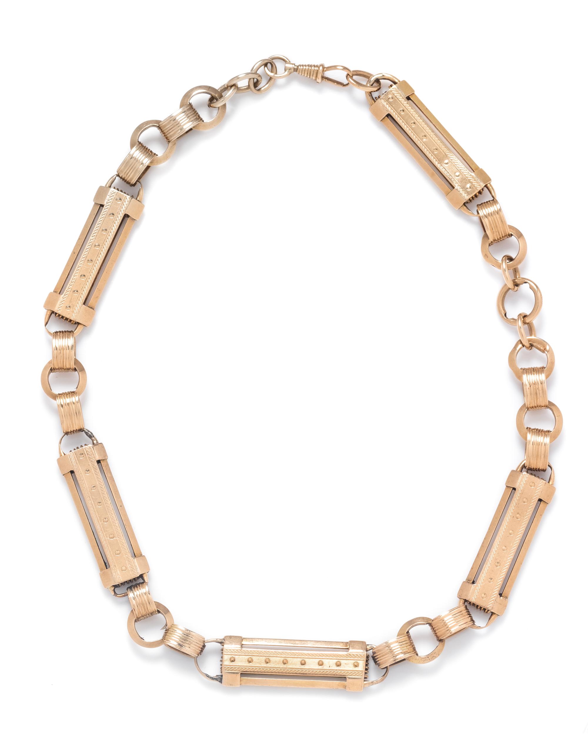A Victorian Yellow Gold Fob Chain,