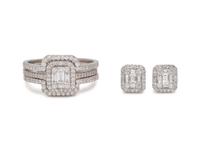 COLLECTION OF WHITE GOLD AND DIAMOND JEWELRY