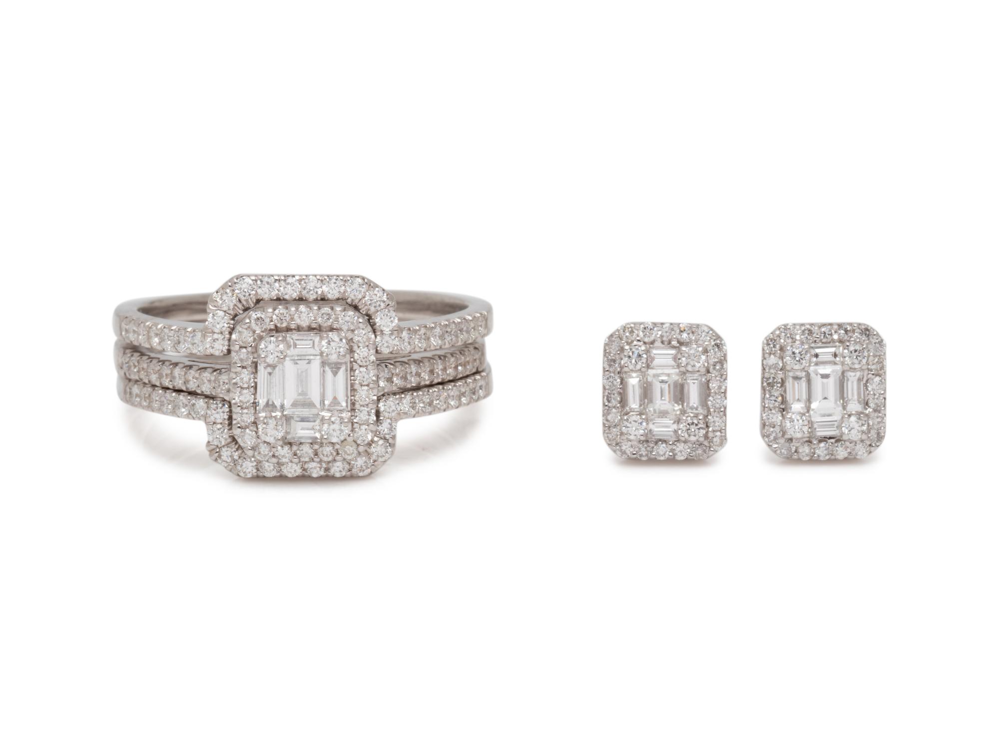 COLLECTION OF WHITE GOLD AND DIAMOND JEWELRY