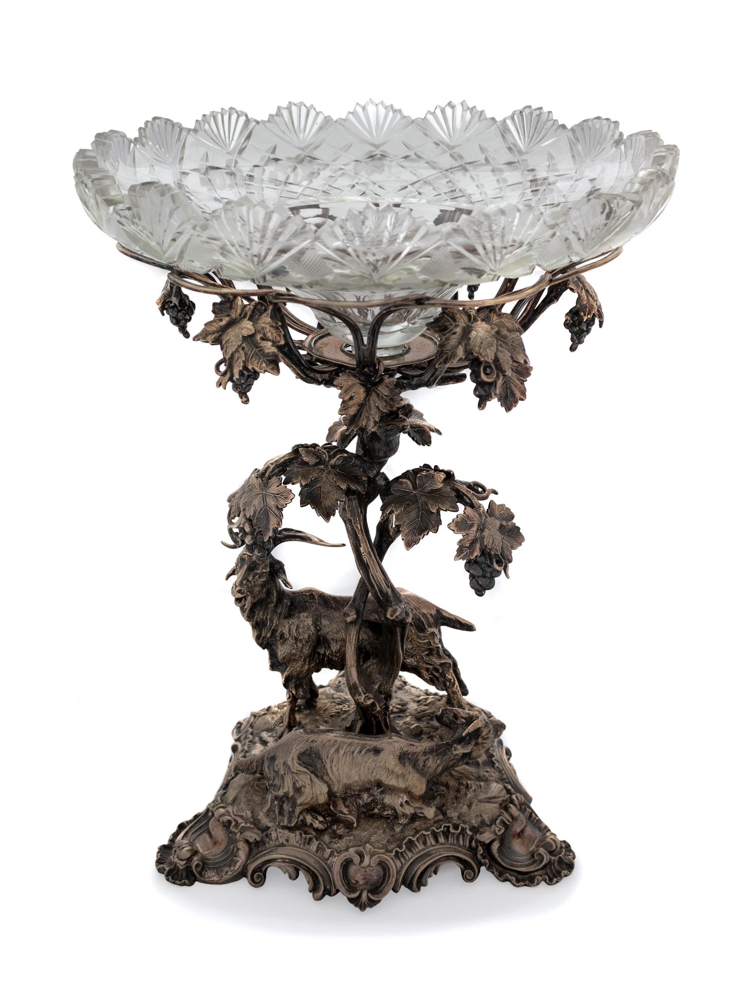 A Victorian Silverplate and Cut Glass Centerpiece — Attribued to Elkington & Co., circa 1880