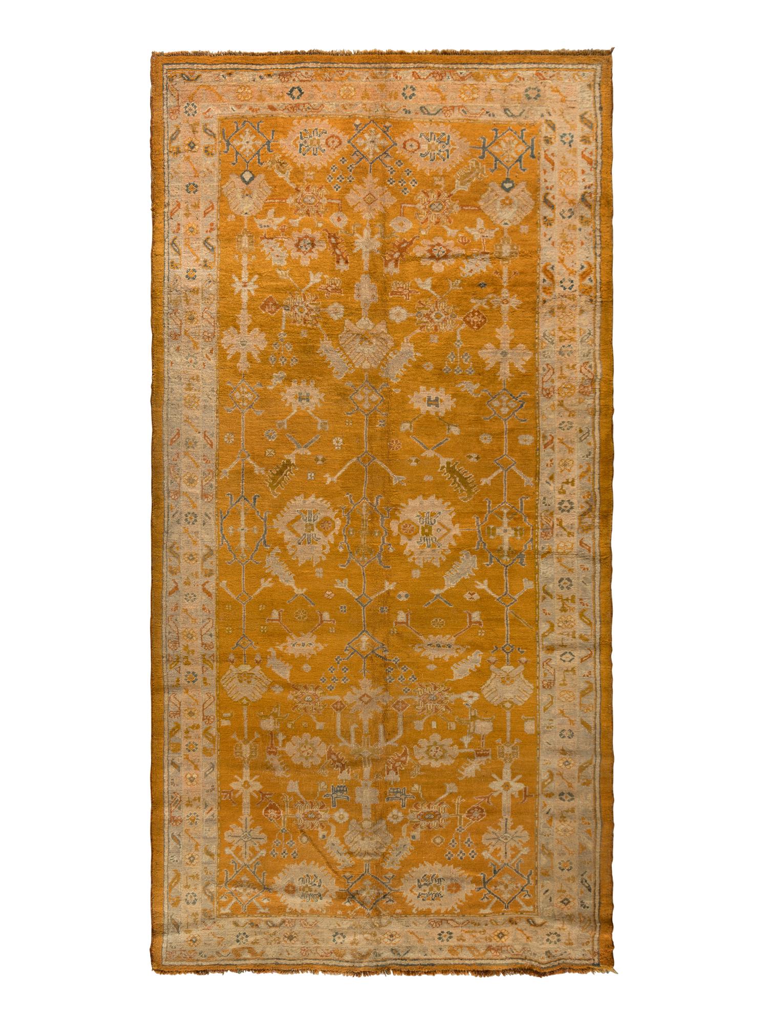 An Oushak Corridor Carpet