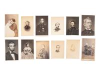 [CIVIL WAR] – [POLITICS]. A group of 18 CDVs of Union and Confederate personalities, incl. Jefferson Davis, Alexander Stephens, Andrew Johnson, & Superintendent of Army Nurses Dorothea Dix.