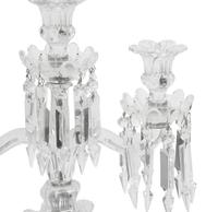 A Pair of Baccarat Molded Glass Three-Light Candelabra