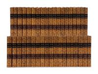 [BINDINGS]. A group of approximately 76 volumes, most in contemporary leather bindings, including works related to British history, illustration, and literature, comprising: