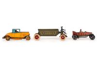Three Painted Tin Vehicles