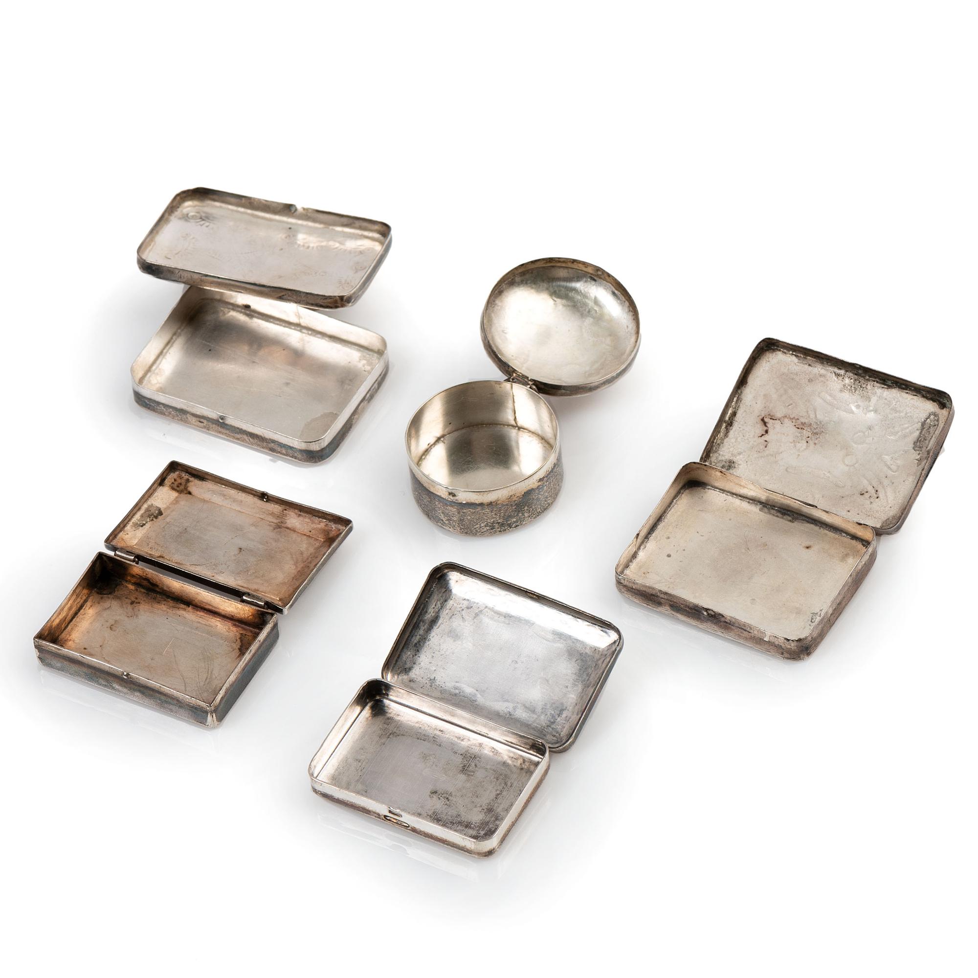 Navajo Stamped Silver Pill Boxes