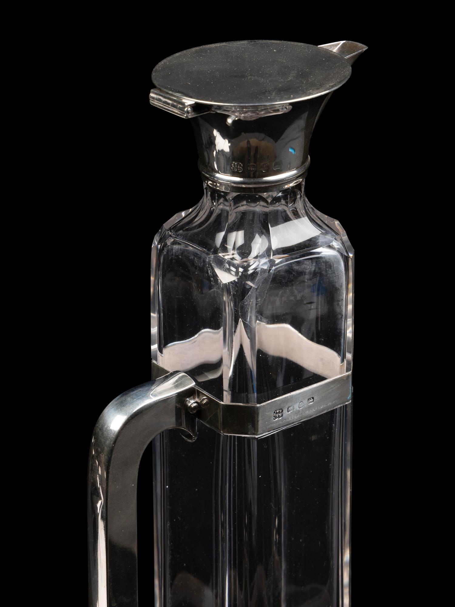 Two English Silver-Mounted Glass Articles