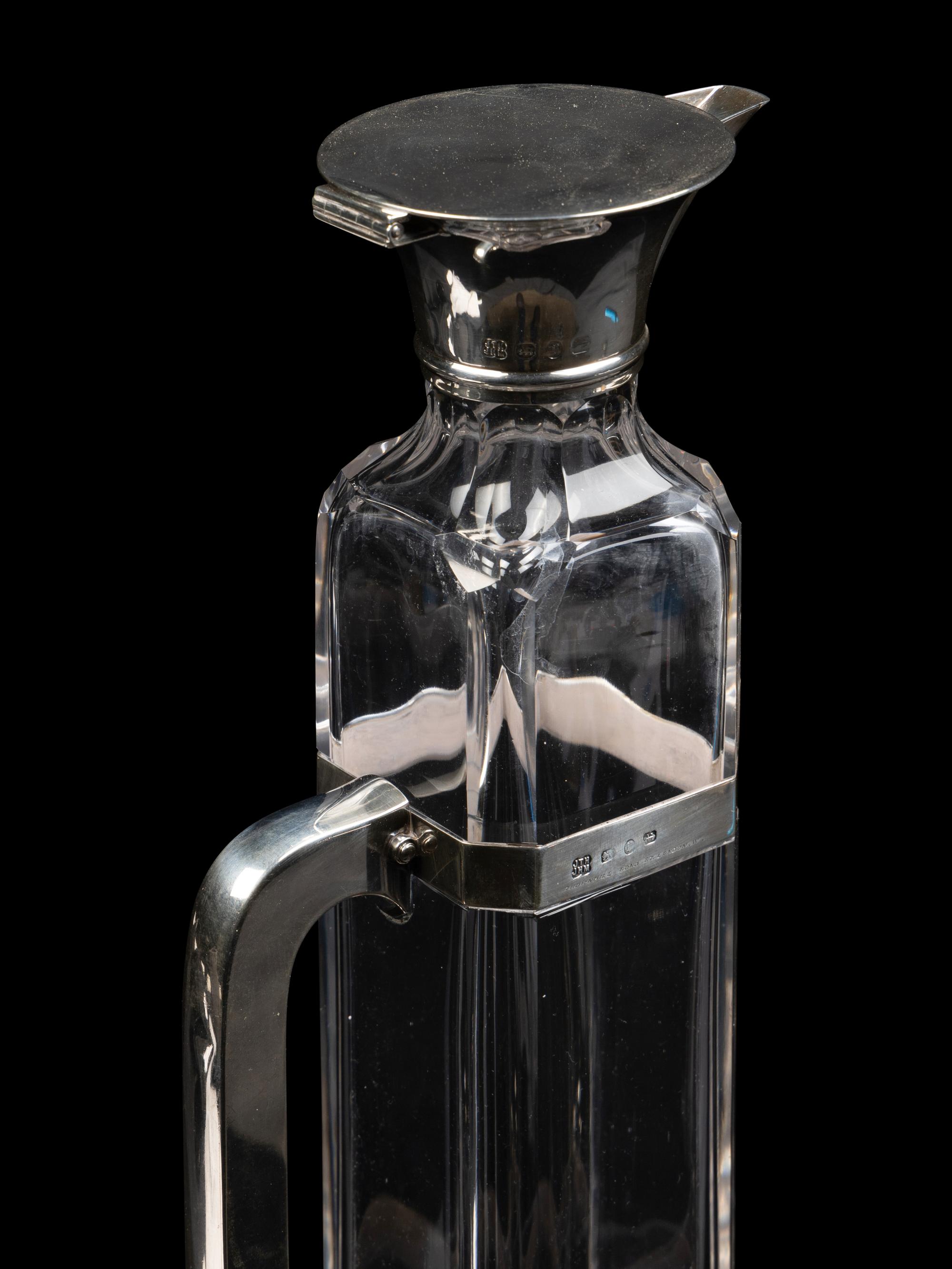 Two English Silver-Mounted Glass Articles