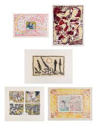 Tardieu, Dame Taride, Taches d'exclamation, Quatre arrondissements, and Le Layetier (5 works), ca. 1982-1990