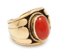 14k Gold and Coral Ring