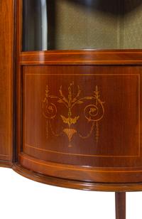 An Edwardian Mahogany and Marquetry Corner Vitrine