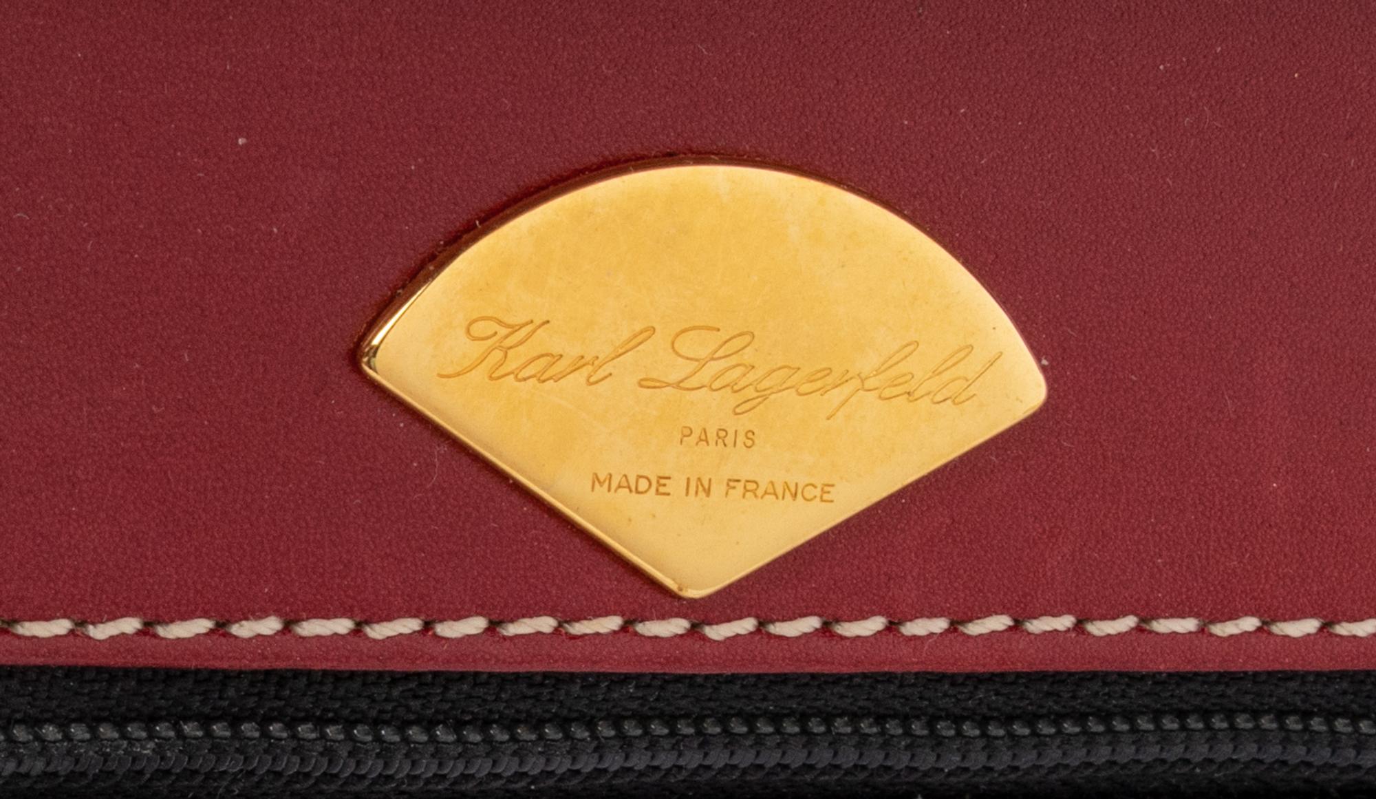 Five Karl Lagerfeld Items: Three Handbags, Two Scarves, 1980-90s