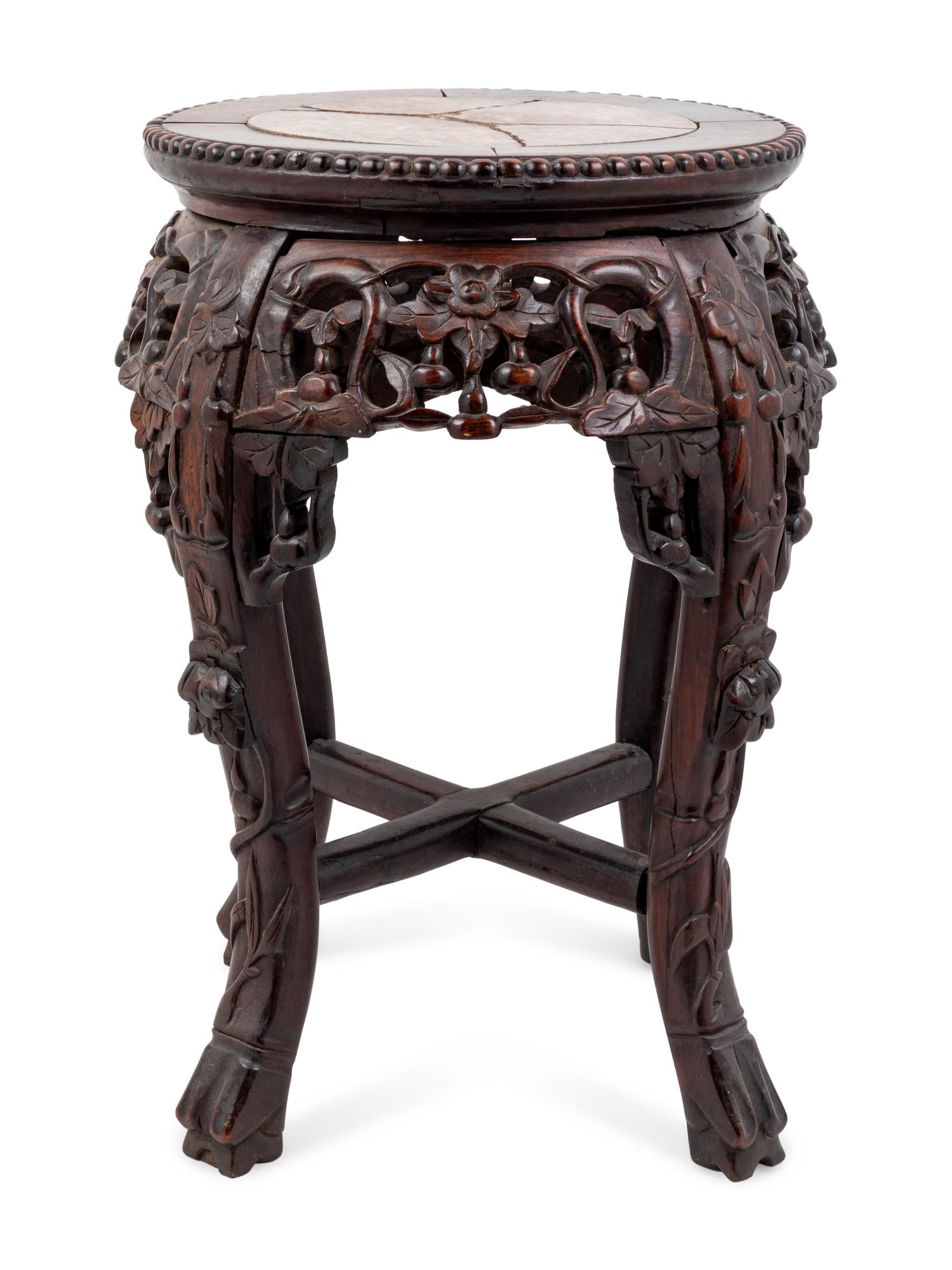 Three Chinese Carved Hardwood Stands