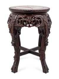 Three Chinese Carved Hardwood Stands