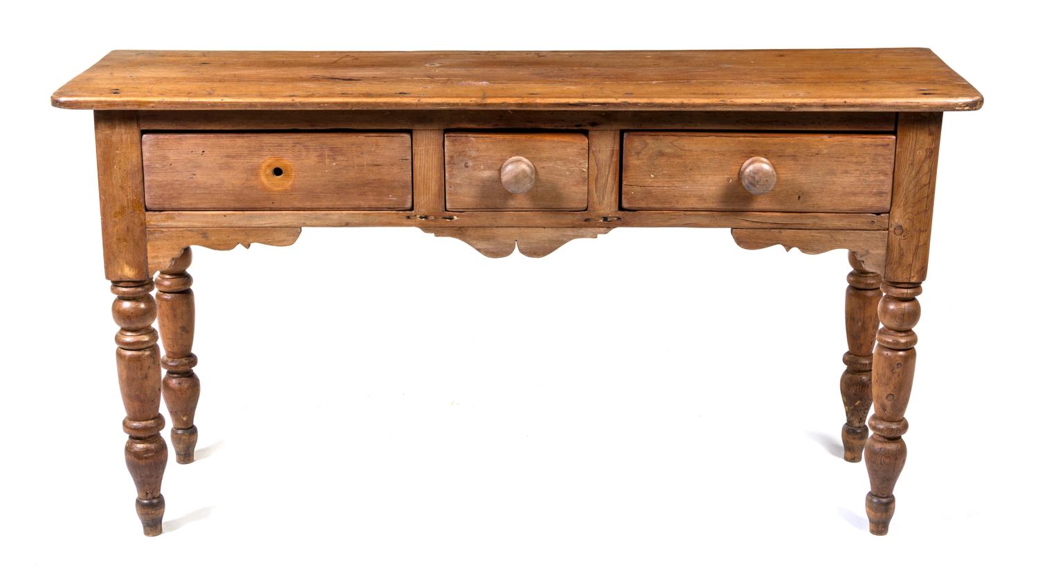 An American Pine Hall Table Height 31 x width 58 x depth 16 inches. — 20TH CENTURY