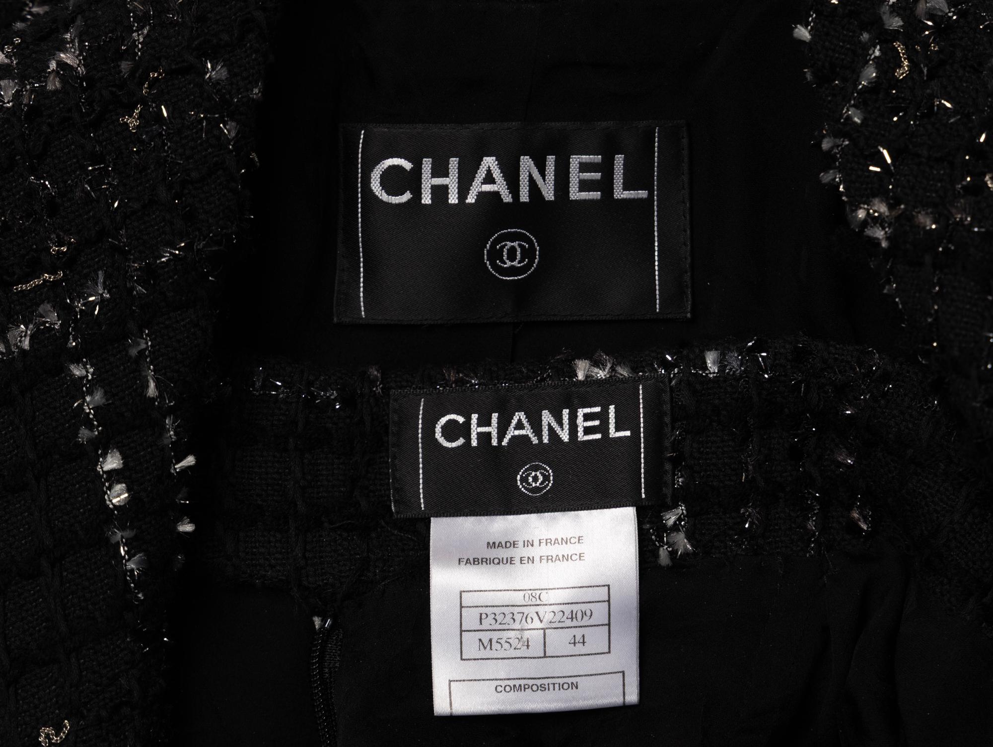 Chanel, Black & Silver Tweed Skirt Suit