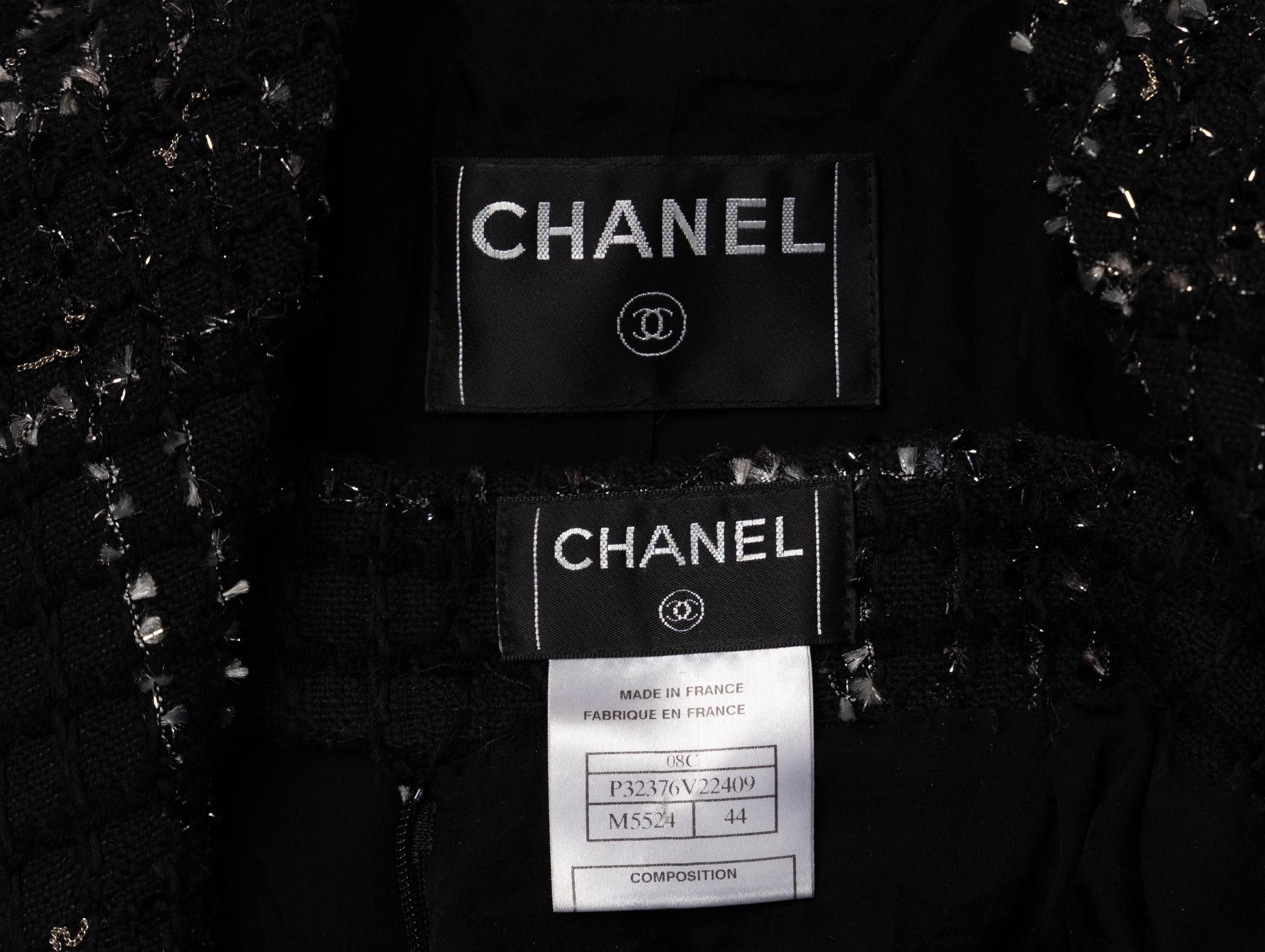 Chanel, Black & Silver Tweed Skirt Suit