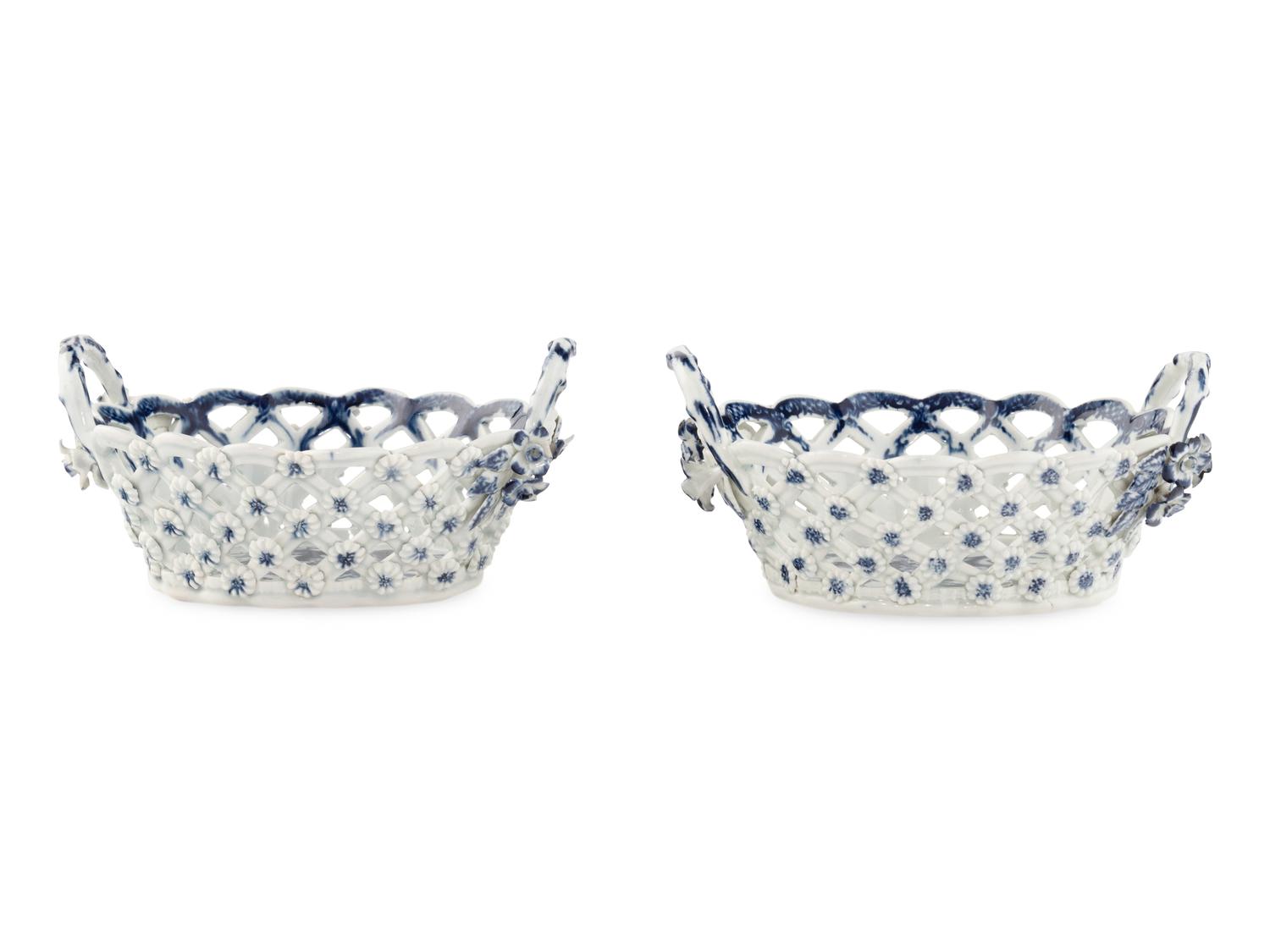 Two Worcester Porcelain Baskets