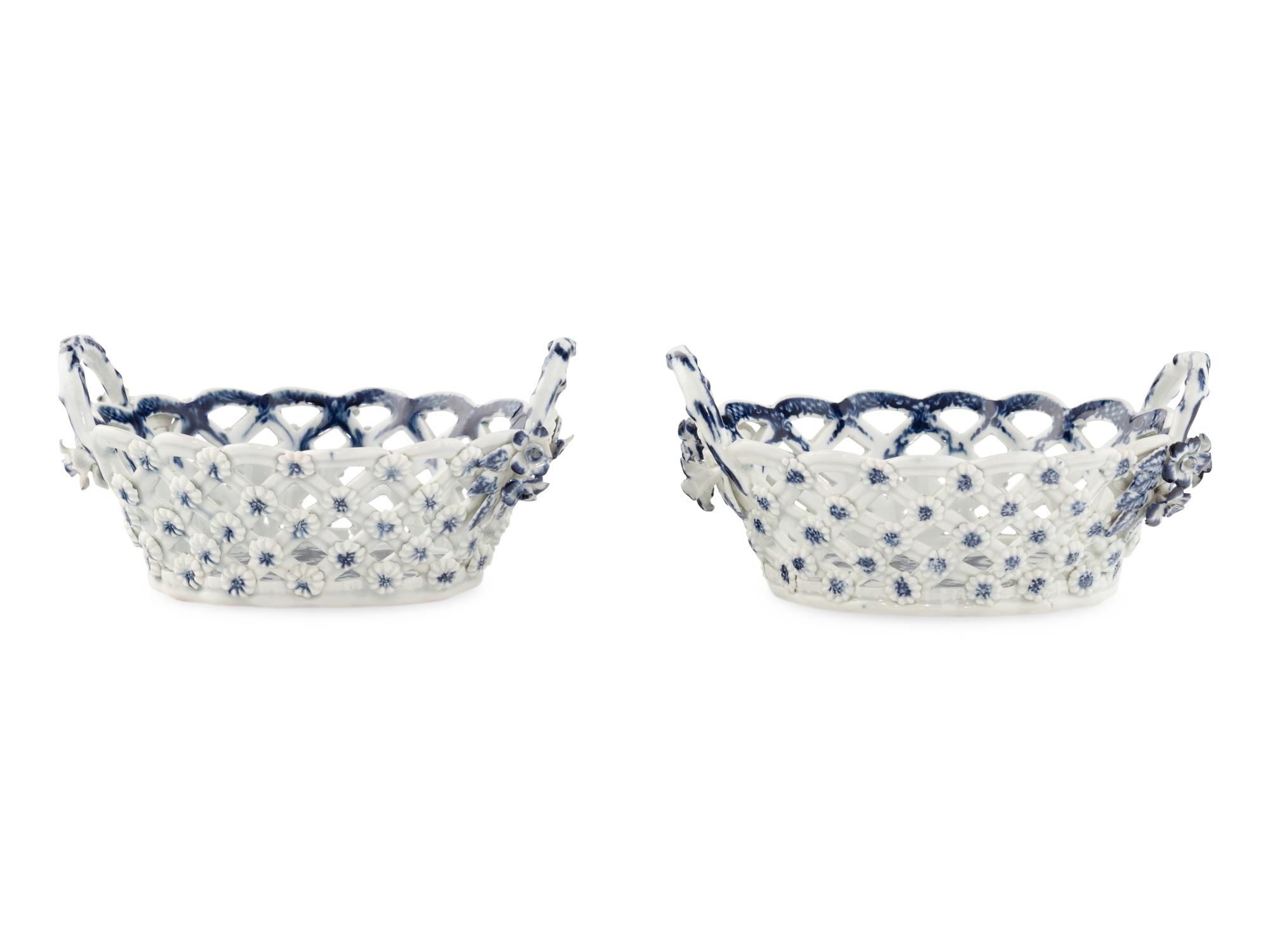 Two Worcester Porcelain Baskets