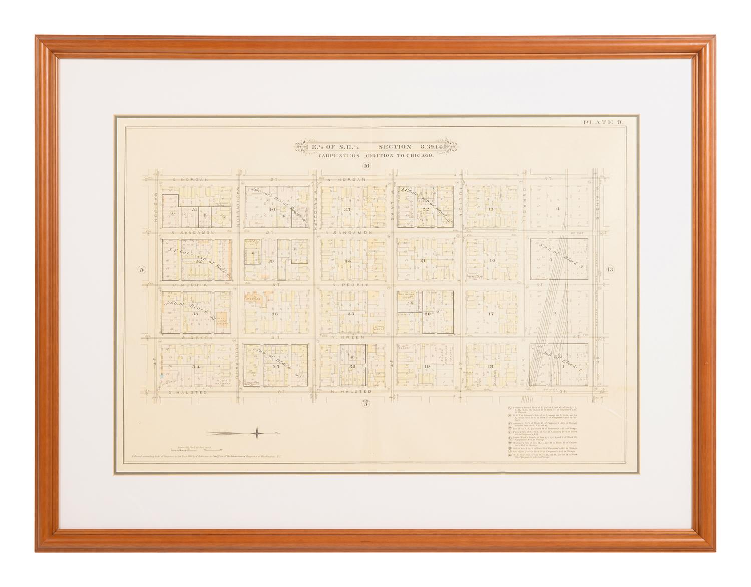 A group of 5 maps of Chicago streets, comprising: