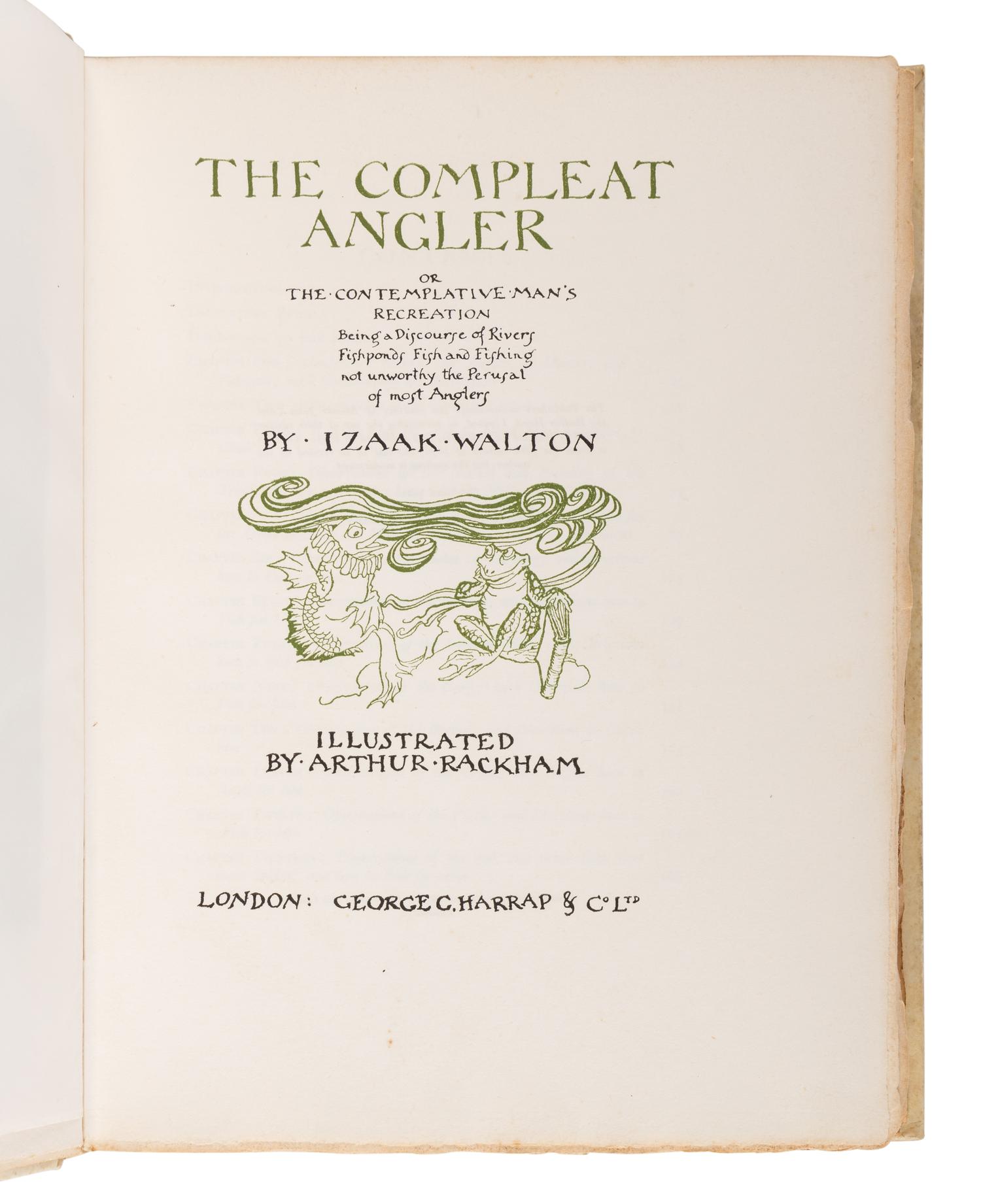[RACKHAM, Arthur (1867-1939), illustrator]. WALTON, Izaak (1593-1683). The Compleat Angler. London: George C. Harrap & Co. Ltd., [1931].