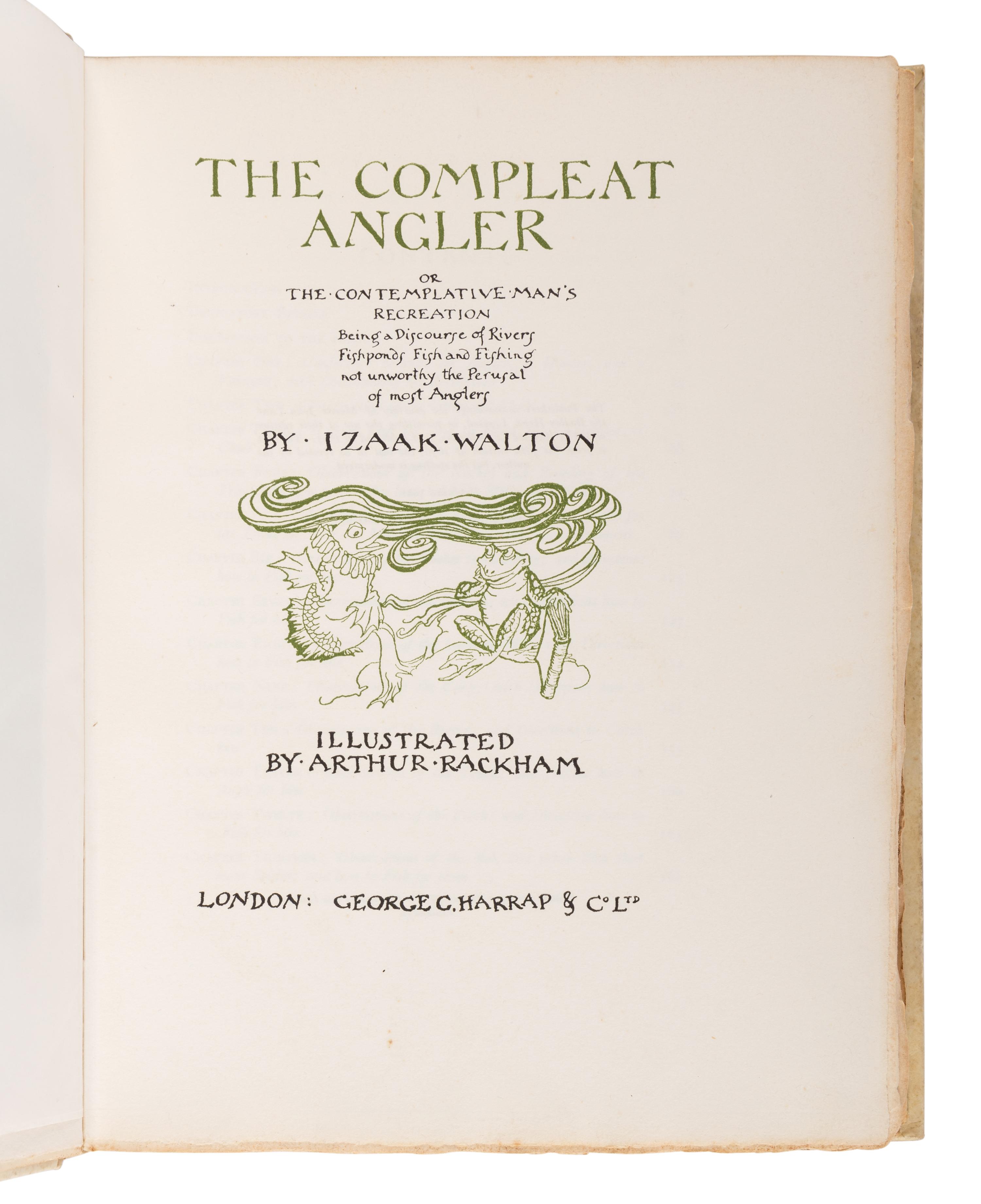[RACKHAM, Arthur (1867-1939), illustrator]. WALTON, Izaak (1593-1683). The Compleat Angler. London: George C. Harrap & Co. Ltd., [1931].