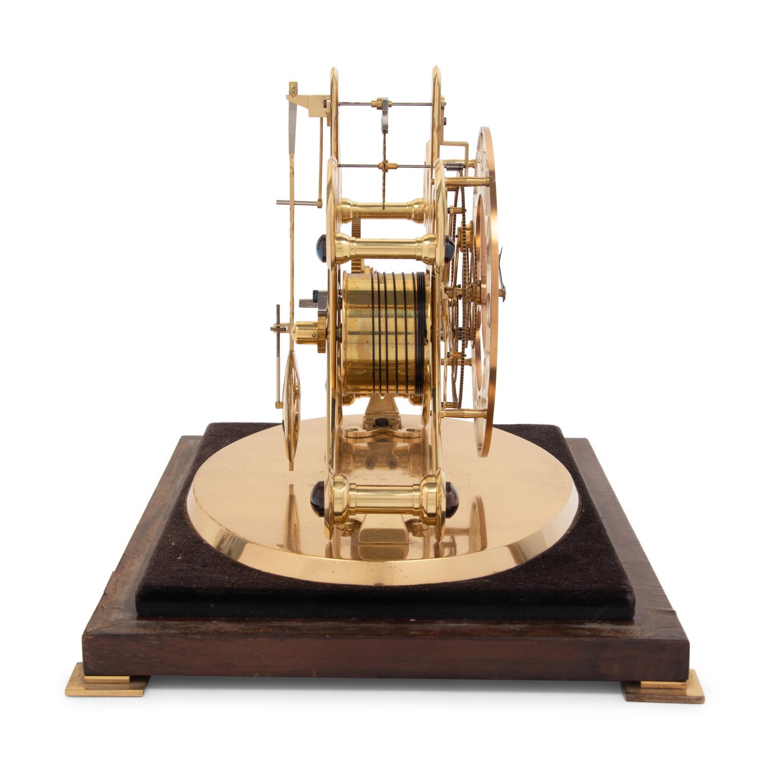 An English Cased Brass Skeleton Clock