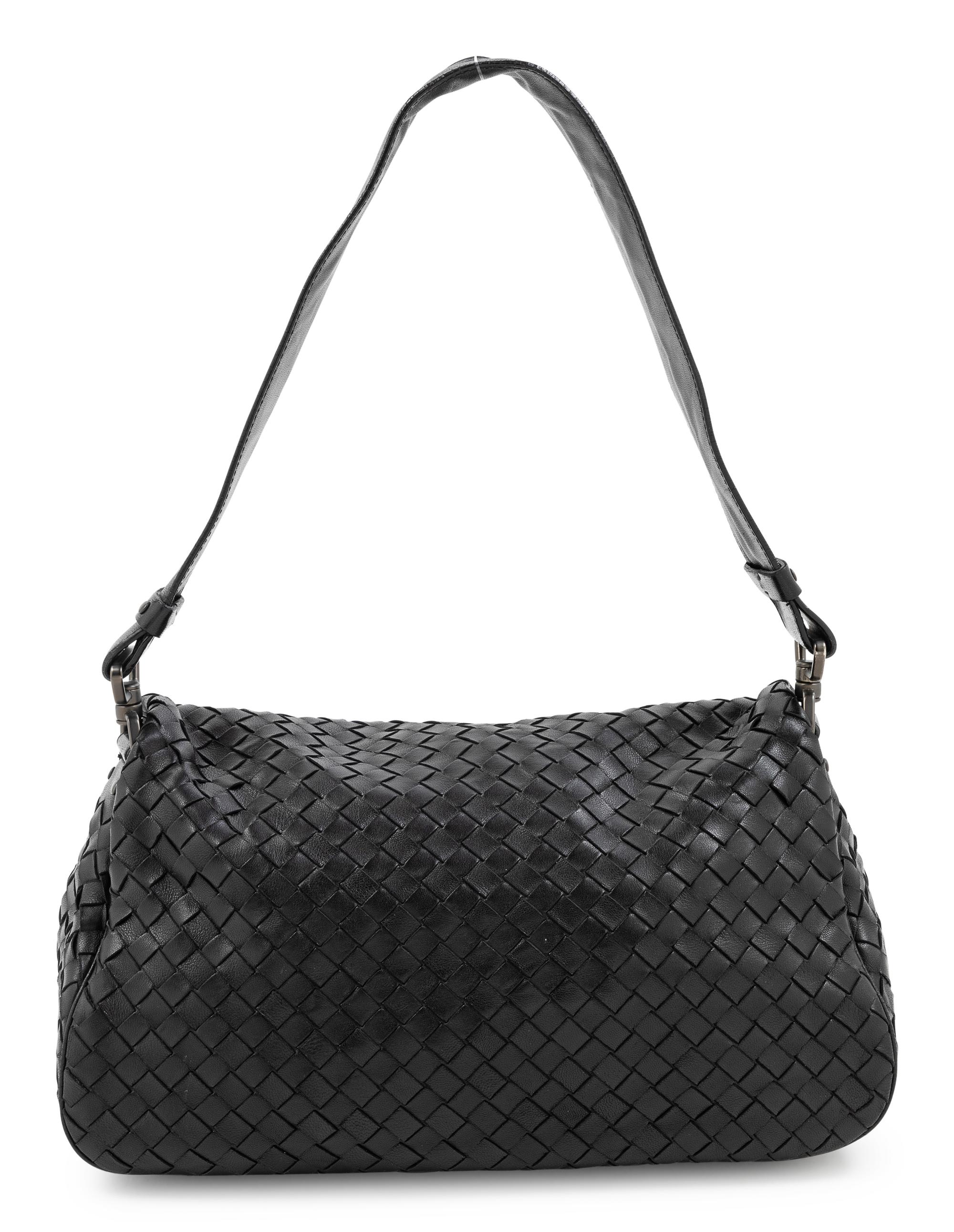A Bottega Veneta Black Intrecciato Bag