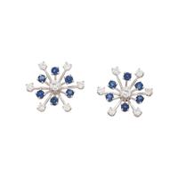 DIAMOND AND SAPPHIRE SNOWFLAKE EARRINGS