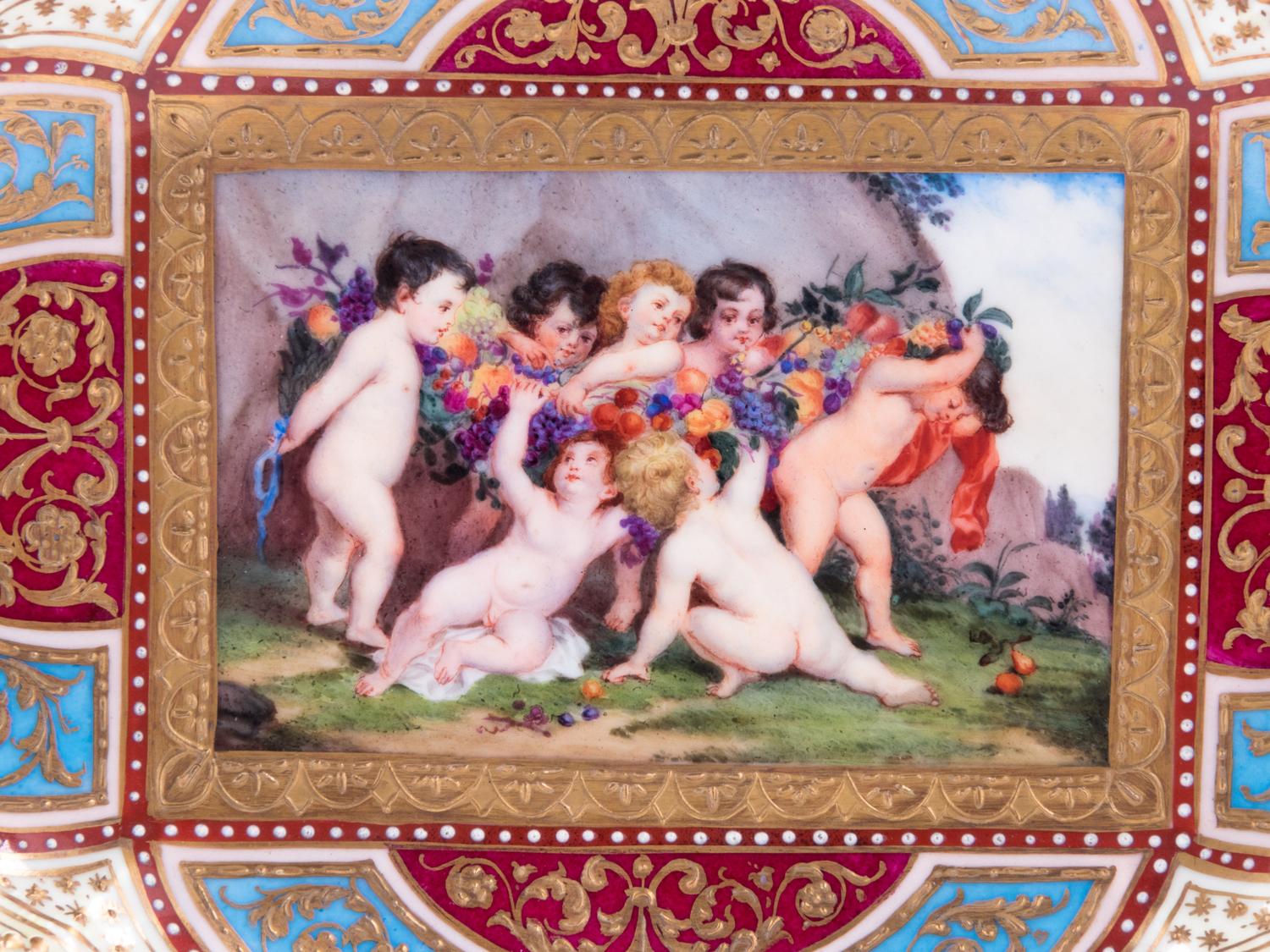 A Berlin (K.P.M.) Painted and Parcel Gilt Porcelain Quatrefoil Tray