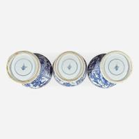 Three Chinese blue and white porcelain baluster vases and covers Kangxi period