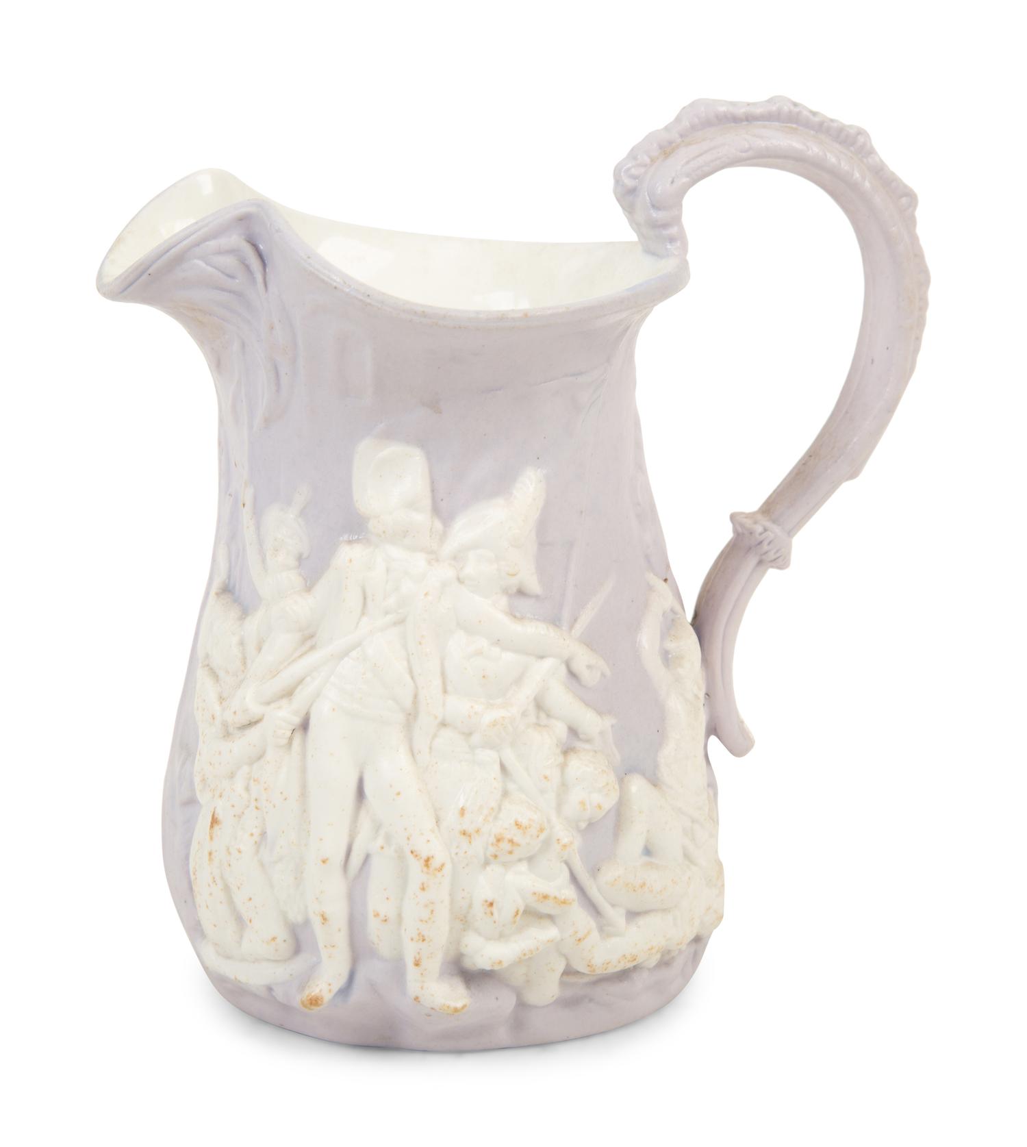 A Collection of Seven English Salt Glazed Relief Form Articles — 19TH/20TH CENTURY