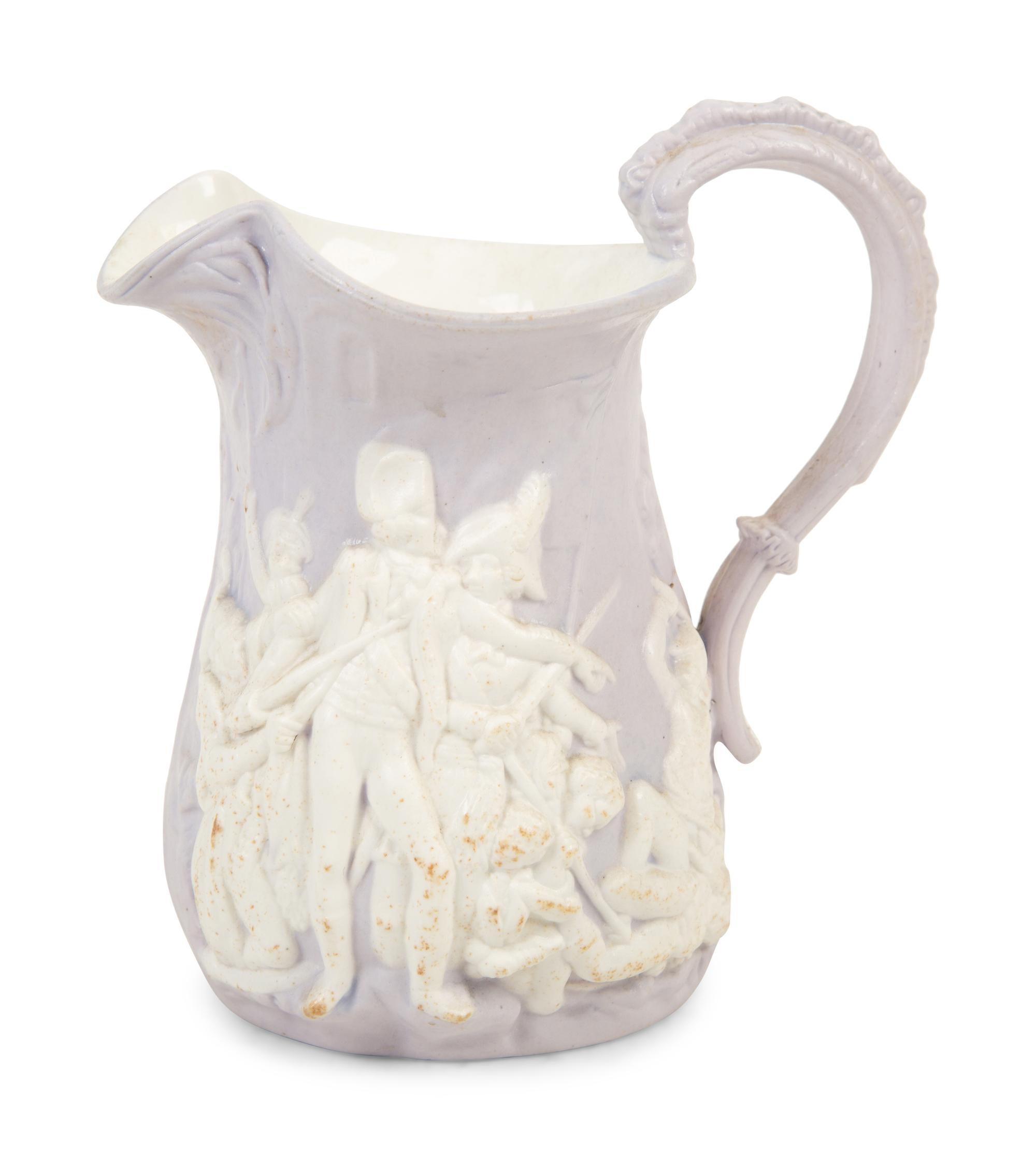 A Collection of Seven English Salt Glazed Relief Form Articles — 19TH/20TH CENTURY