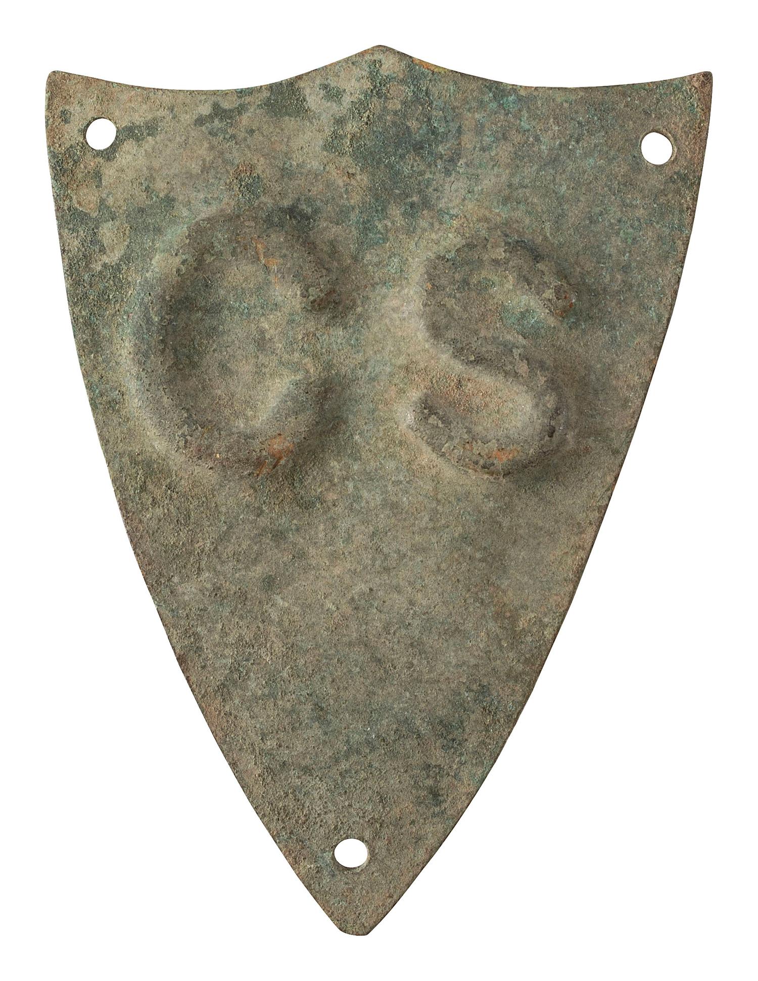 [CIVIL WAR]. Confederate cavalry saddle pommel shield relic.