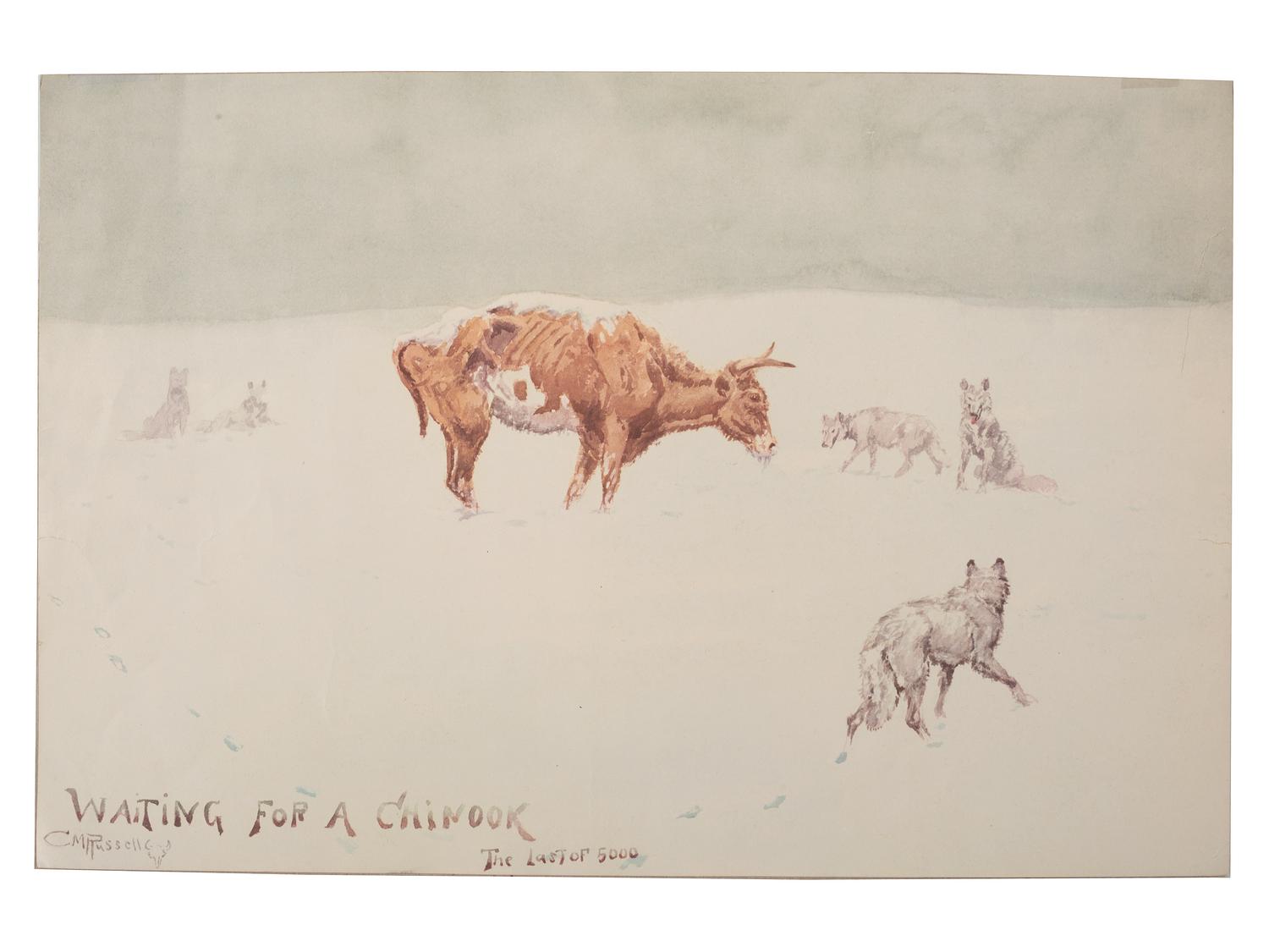RUSSELL, Charles Marion (1864-1926). Waiting for a Chinook: The Last of 5000.