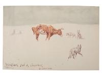 RUSSELL, Charles Marion (1864-1926). Waiting for a Chinook: The Last of 5000.