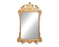 A George I giltwood and gesso looking glass, early 18th century
