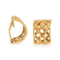 YELLOW GOLD BASKET WEAVE EARRINGS