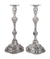 A Pair of American Silver Candlesticks