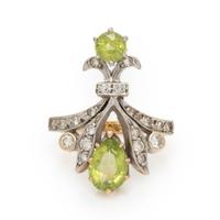 Peridot and Diamond Ring