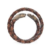 Bottega Veneta, Woven Leather & Sterling Snake Bracelet