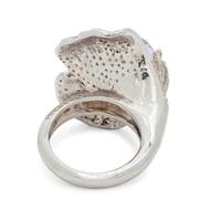 MORGANITE AND DIAMOND FLOWER RING