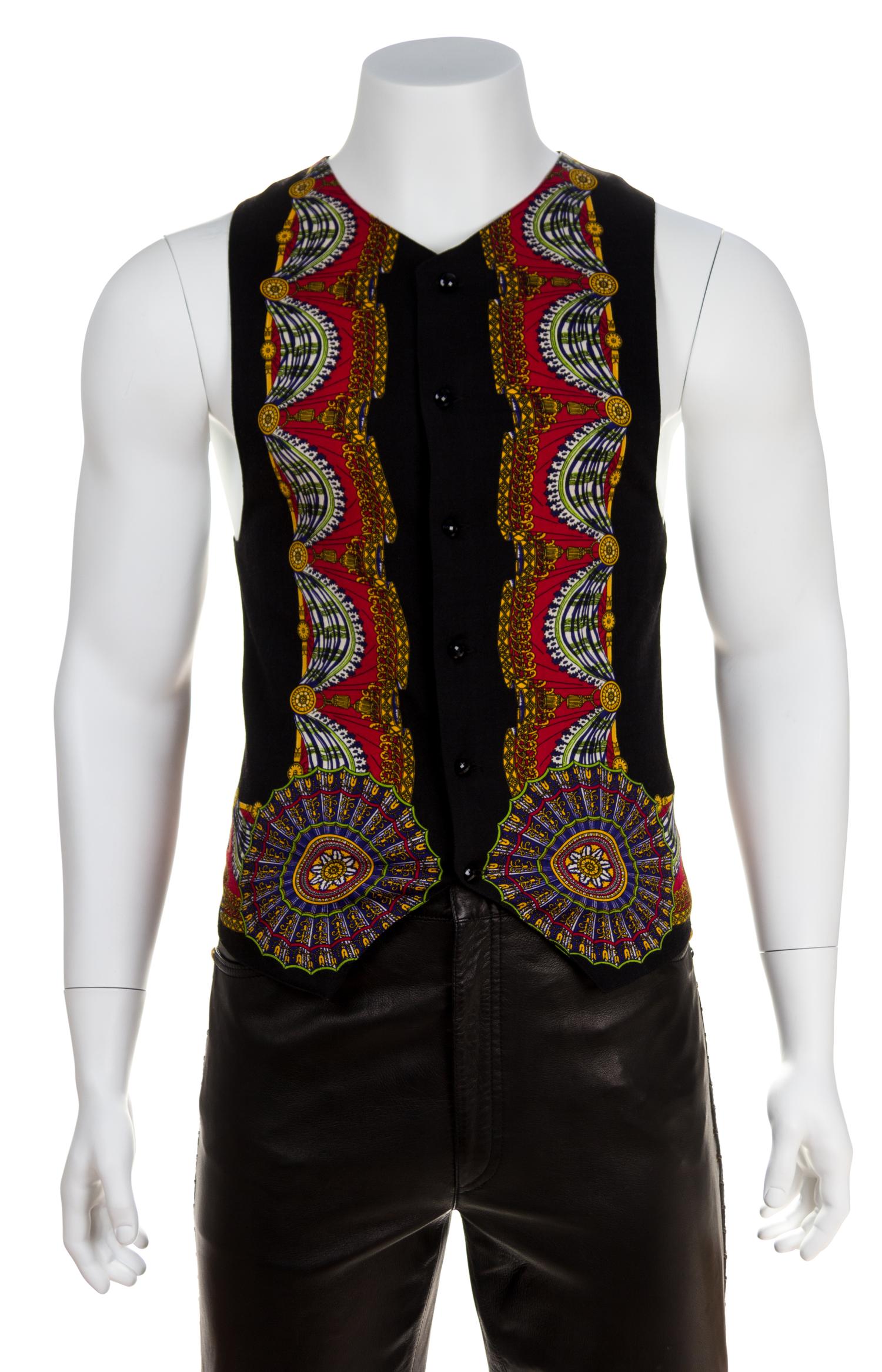 A Gianni Versace Black Wool Vest, Size 46.