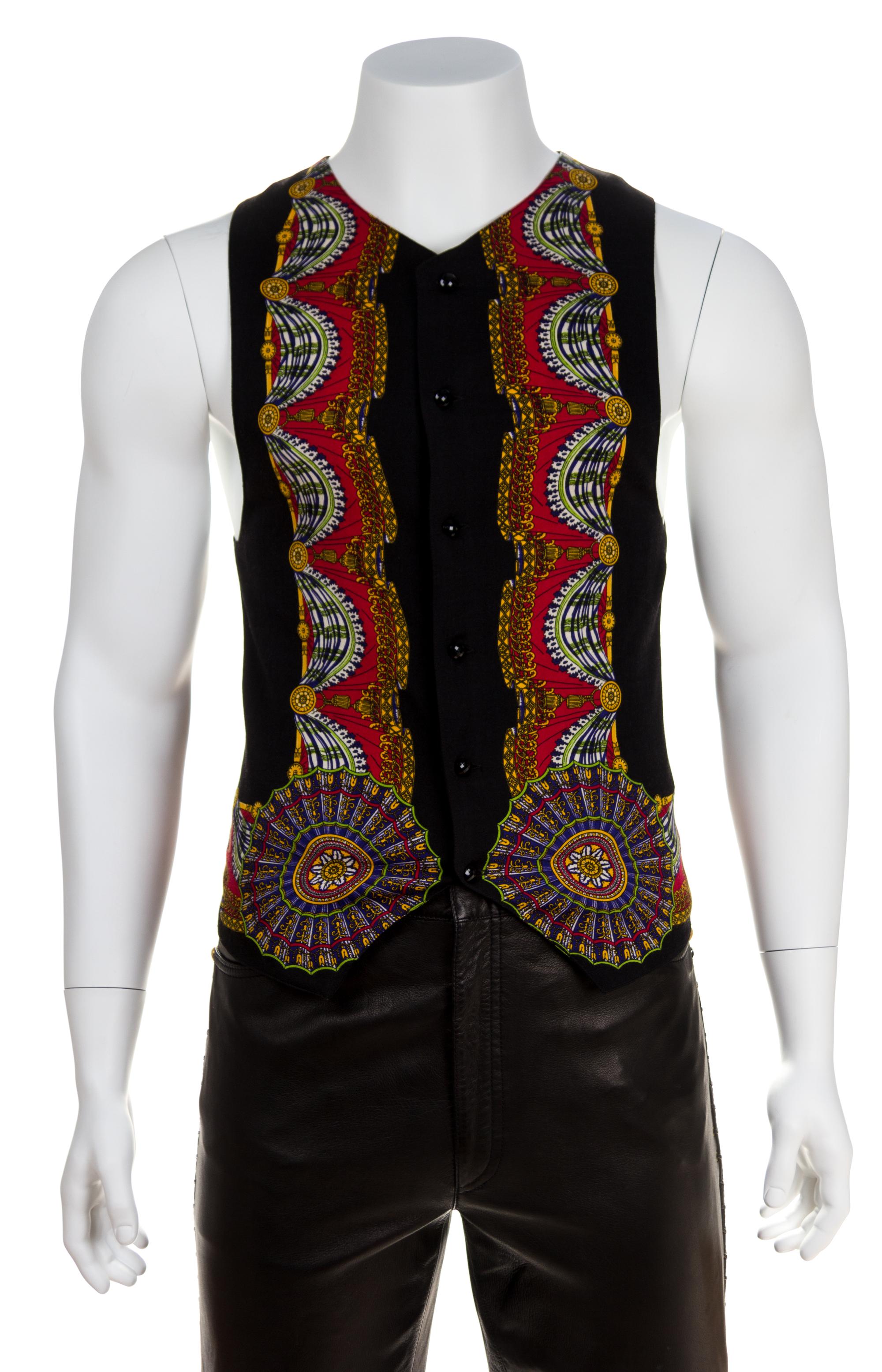 A Gianni Versace Black Wool Vest, Size 46.