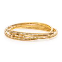 CARTIER, YELLOW GOLD AND DIAMOND 'TRINITY' BANGLE BRACELET
