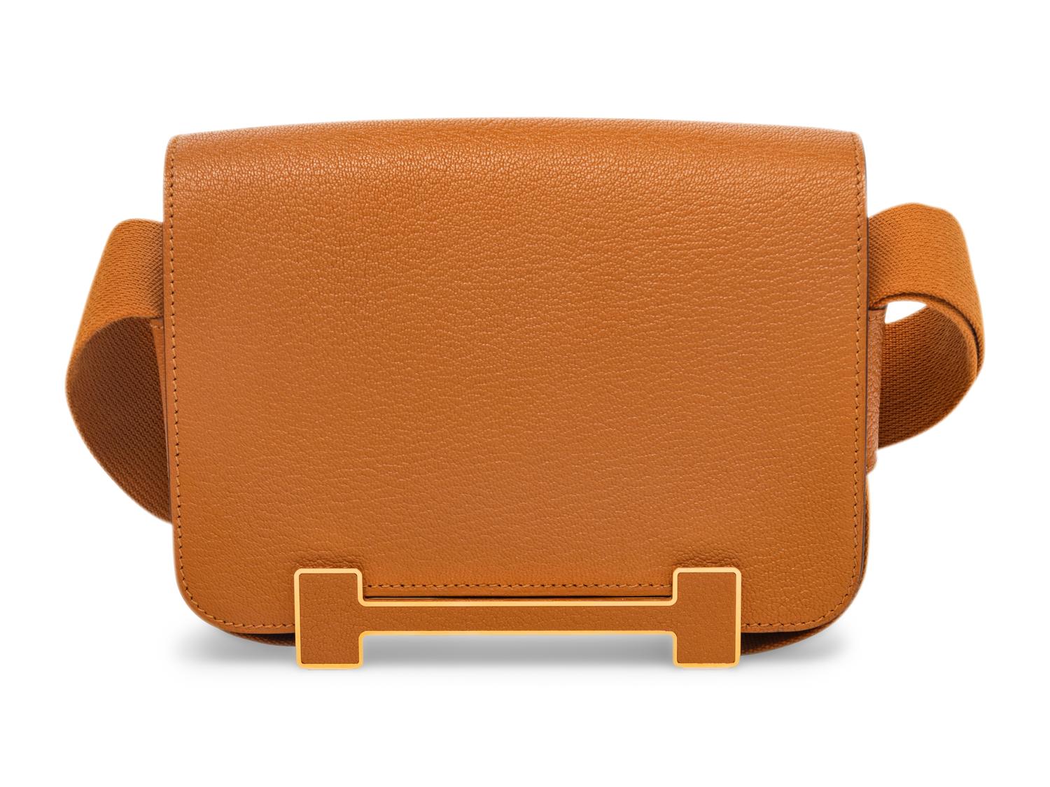 HERMÈS GETA BAG IN CARAMEL CHÈVRE MYSORE